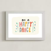 "happy dance" - Art Print in Melon Pink by Angel Walker - Framed