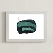 "I WHALEY LOVE YOU Too" - Art Print in Ocean Blue by Angel Walker - Framed