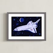 "Space Shuttle" - Art Print in Galaxy by Stefanie Lane - Framed