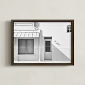"Cream Colored Building, Taylor, Texas" - Art Print in Cream White by Carol Schiraldi - Framed