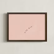 "Birds in Flight" - Art Print in Blush by Kaitie Bryant - Framed