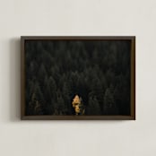 "the lone wolf" - Art Print in blue green by Jacob Loafman - Framed