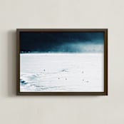 "Smell The Sea + Feel The Sky" - Art Print in FOG BLUE by Summer Strauch - Framed