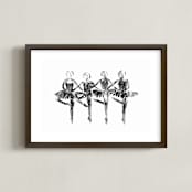 "Les Cygnets" - Art Print in black by Leanne Friedberg - Framed