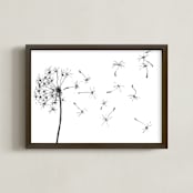 "dandelion in charcoal..." - Art Print in charcoal grey by aeryn donnelly design - Framed