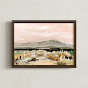 "Autumn Desert Plains" - Art Print in peach brown by Shina Choi - Framed