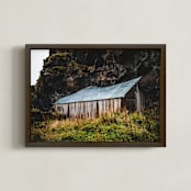 "weathered icelandic barn 02" - Art Print in one color by Monica Gussow - Framed