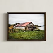 "weathered icelandic barn" - Art Print in one color by Monica Gussow - Framed