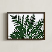 "Fern in Green" - Art Print in Pine by Lauren Manas - Framed