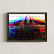 "Glitch Art Psychedelic Traffic Jam" - Art Print in Typing Ribbon by Mechelle Gilford - Framed