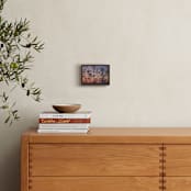 "Sunset among the grasses II" - Art Print in Red Fiery Violet by Lying on the grass - In a Room