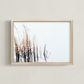 "Abstract Reeds" - Art Print in Fog by Robin Ott - Framed