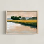 "Morning Shore II" - Art Print in Summer Blue by Stephanie Goos Johnson - Framed