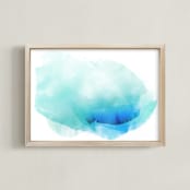 "Cloud Rise Blues" - Art Print in Clear blue by kelli hall - Framed