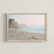 "Pacific Dusk" - Art Print in Sunset Blush by Janel Galvez - Framed