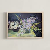 "Purple Florals" - Art Print in Dainty Purple by Cristina Marie - Framed