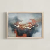 "Will You Hold Me" - Art Print in Foggy Blue by Christine Olmstead - Framed
