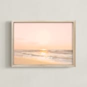 "Sorbet Sunsets" - Art Print in Light pink by Kate Dailey - Framed