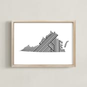 "State Lines, Virginia" - Art Print in Black by Owl and Toad - Framed