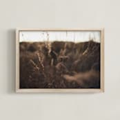 "Abstract Fields of Gold" - Art Print in Brown Sunset by CedarandGrey - Framed