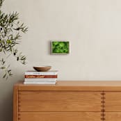 "Magical Sparkling Leaves" - Art Print in soft green by Julia Preminger - In a Room