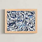 "Intuition" - Art Print in Kinetic Blue by Kristine Sarley - Framed
