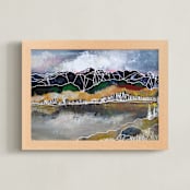 "The Glass Lake" - Art Print in Moody Blue by Sarah Fitzgerald - Framed