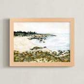 "Carmel by the Sea" - Art Print in Neutral Sand by Jennelle Lynn - Framed