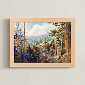 "Wait a Minute" - Art Print in Forest Blue by Jess Franks - Framed