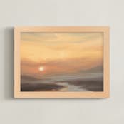 "Meet Me There" - Art Print in Peach Sunrise by Christa Kimble - Framed