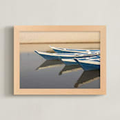 "Side by Side" - Art Print in Blue by Eliane Lamb - Framed