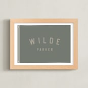 "Name Flag" - Personalized Art Print in Army Green by taylorVdesign - Framed