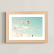 "Sky Dreams Forever" - Art Print in mint by Caroline Mint - Framed