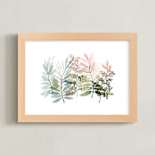 "Foliage Singing" - Art Print in Sage by Yao Cheng Design - Framed