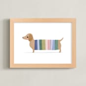 "Colorful Dog" - Art Print in Candy by Karidy Walker - Framed