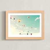 "Sky Dreams" - Art Print in mint by Caroline Mint - Framed
