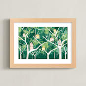 "Forest Village" - Art Print in Jungle by Krissy Bengtson - Framed