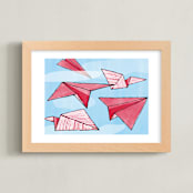 "Up and Away" - Art Print in Current Red by Cricket and Bee - Framed