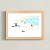 "Surf City 2" - Art Print in Tower Blue by Jenny Partrite - Framed