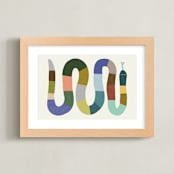 "Quilted Snake" - Art Print in Muted Multi by Kelly Watkins - Framed