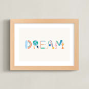 "DREAM DREAM" - Art Print in Rainbow by SunLee Art - Framed
