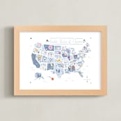 "United States of Flowers" - Art Print in Blue Moon Glycine by Another Please - Framed