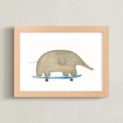 "Fast Riders I" - Art Print in Blue by Francisca Reyes - Framed