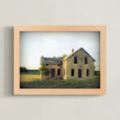 "House of Stone" - Art Print in stone yellow by Eric Eikenbary - Framed