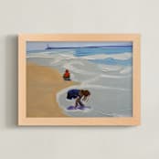 "Zachary and Violet Oxnard I" - Art Print in Cerulean Blue by Annie Seaton - Framed