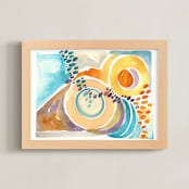 "Travel" - Art Print in Teal by Laura Bolter - Framed