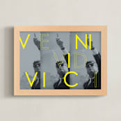 "Veni Vidi Vici" - Art Print in Gray Blue by Kevin Robinson - Framed
