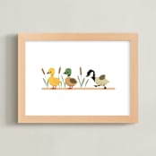 "Duck Duck Goose" - Art Print in Marsh by Diana Pinnell - Framed