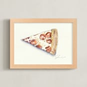 "Pepperoni Pizza" - Art Print in tomato red by Jackie Graham - Framed