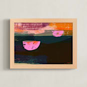 "Forgotten Conversations" - Art Print in Bright Orange by Simona Gocan - Framed